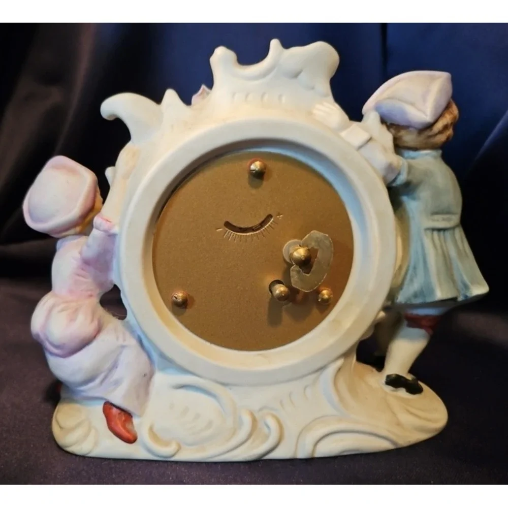 Vintage Meiko Figural Mantle Clock Works Great